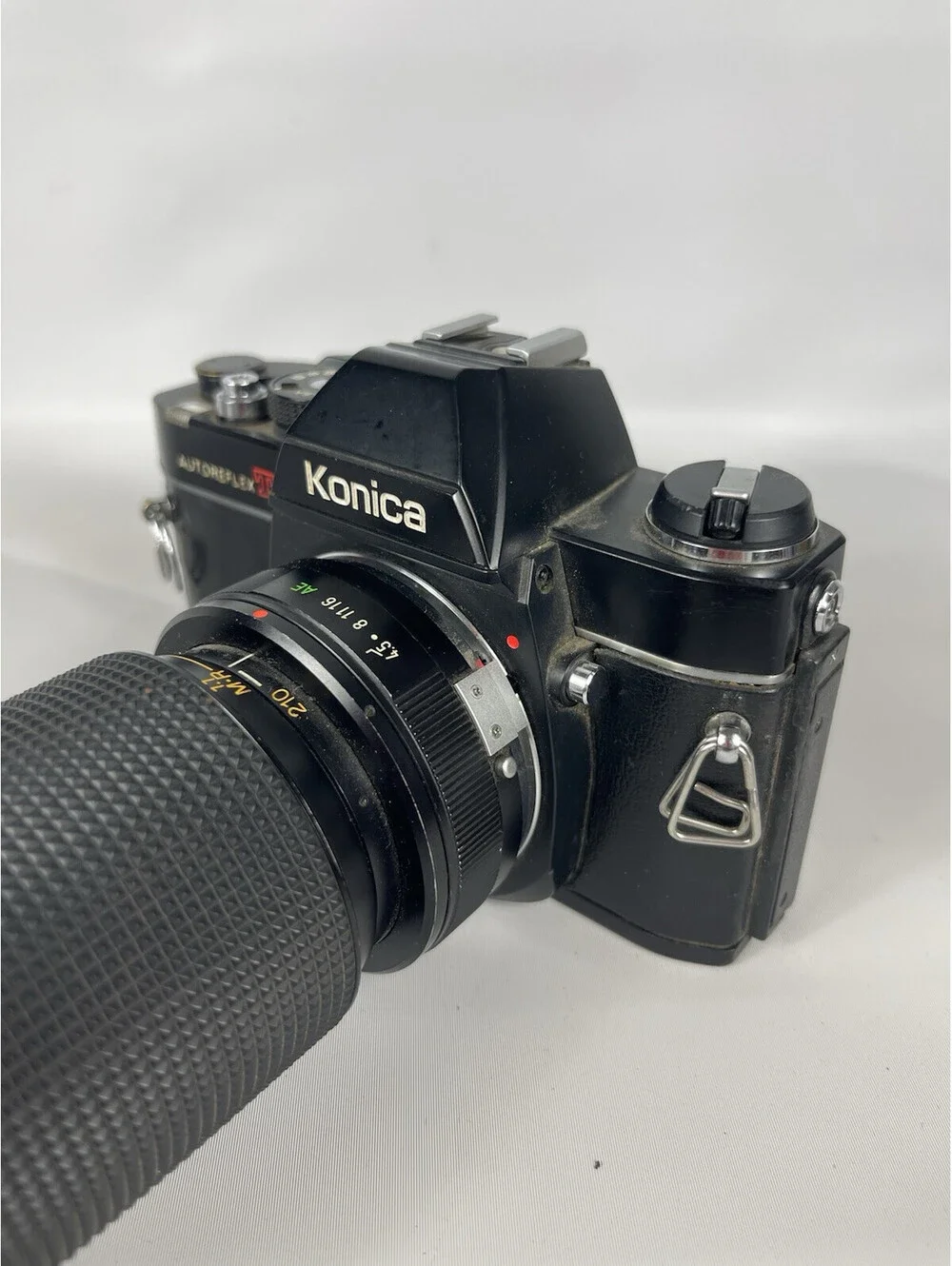 Konica Autoreflex TC 35mm Film Camera w/Extra Lens And Carry Strap